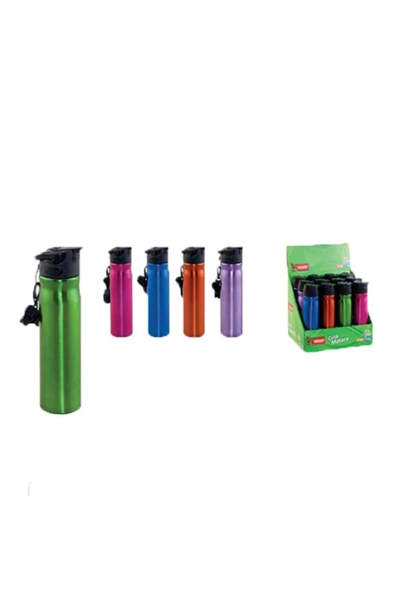 Mikro Çelik Matara 500 ML Çelik Suluk (Karışık Renk 1 Adet)