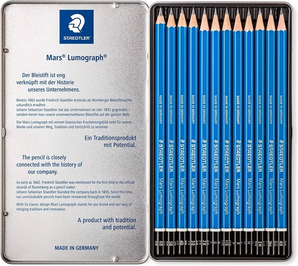 Staedtler Mars Lumograph 12'li Dereceli Kalem Seti (4H-6B) / 100 G12 ürün görseli
