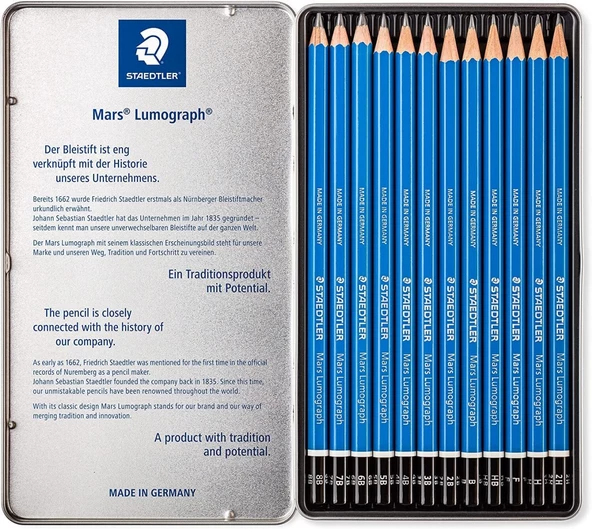 Staedtler Mars Lumograph 12'li Dereceli Kalem Seti (2H-8B) / 100 G12 S1