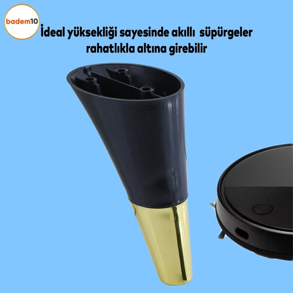 Clara Mobilya Kanepe Tv Ünitesi Konsol Koltuk Ayağı Siyah Gold Renk 18 Cm Ayakları - 2