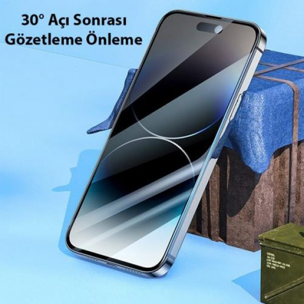 Coofbe Gizlilik Özellikli Parmak İzi Bırakmaz iPhone 14 Pro Ekran Koruyucu Hayalet Ekran Koruyucu - 2