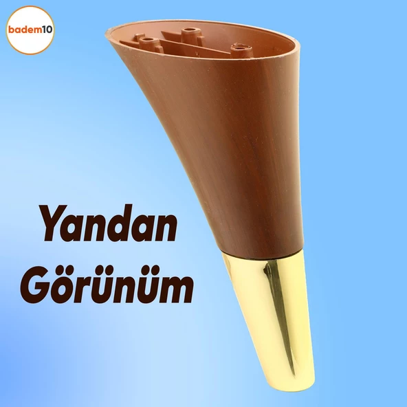 Clara Mobilya Kanepe Sehpa Tv Ünitesi Baza Koltuk Ayağı Kahverengi Gold Renk 12 Cm Ayakları - 8