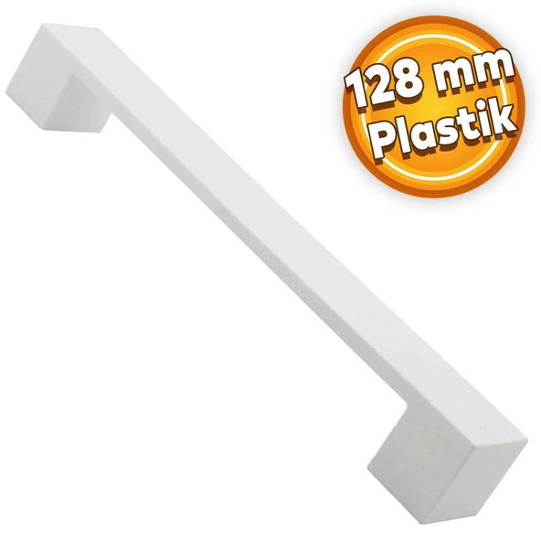 Cemre 128 Mm (SERT PLASTİK) Beyaz Mobilya Çekmece Mutfak Dolap Dolabı Kulpu Kulbu Kulpları