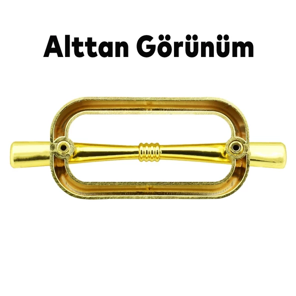 Küçük Zümre Mobilya Çekmece Mutfak Dolap Dolabı Kulpu Kulbu (96 MM-9.6 CM) Gold Sert Plastik Kulp - 5