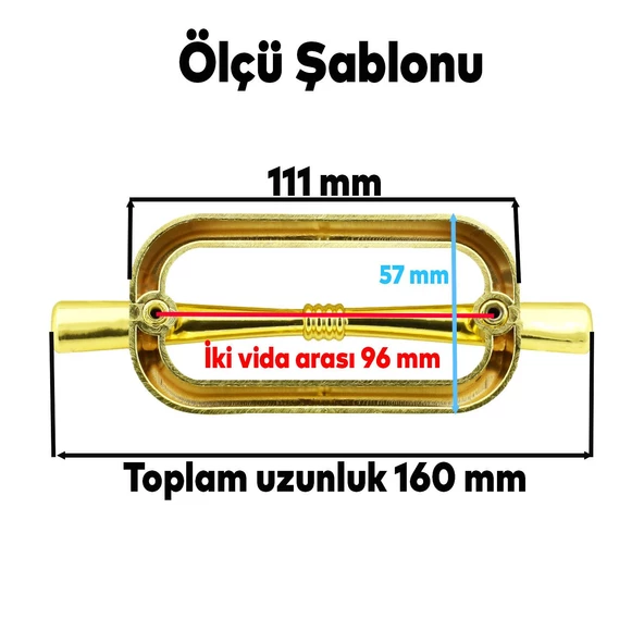 Küçük Zümre Mobilya Çekmece Mutfak Dolap Dolabı Kulpu Kulbu (96 MM-9.6 CM) Gold Sert Plastik Kulp - 2