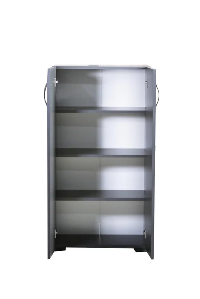 IRMAK DÜNYASI Irmak 2 Kapılı Çok Amaçlı Dolap Ayakkabılık Dolabı Antrasit Dolap 2 Kapaklı 4 Gözlü Ayakkabılık - 4