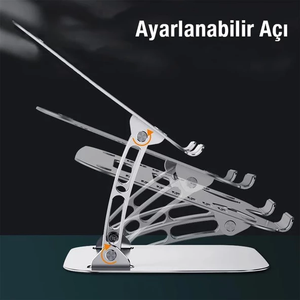 Polham Isı Çıkışlı Açı ve Yükseklik Ayarlı Masaüstü Tablet, Notebook Standı, 4-17.3 İnch Arası Stand - 3