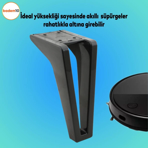 Penta Lüks Mobilya Kanepe Sehpa Tv Ünitesi Çekyat Koltuk Ayağı 15 Cm Siyah Baza Ayakları - 2