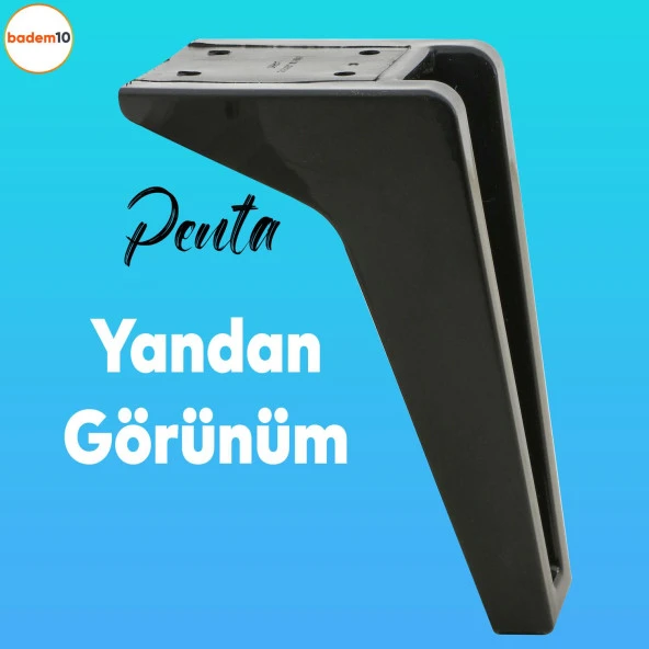 Penta Lüks Mobilya Kanepe Sehpa Tv Ünitesi Çekyat Koltuk Ayağı 15 Cm Siyah Baza Ayakları - 6