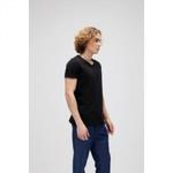 Bad Bear Erkek Siyah Spor T-Shirt V-Neck - 2