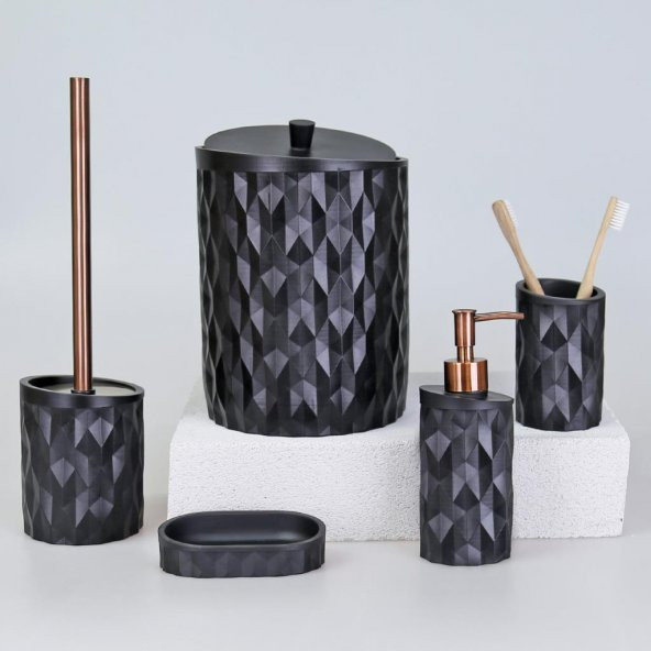 Selim Dekor  Prizma Banyo Seti Siyah ürün görseli