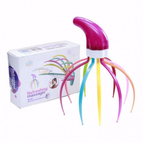 Yeni Nesil 9 Dişli Kafa Masaj Teli Renkli Rahatlatıcı Esnek Masaj Aleti