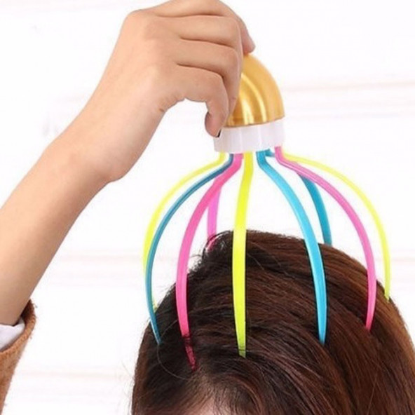 Yeni Nesil 9 Dişli Kafa Masaj Teli Renkli Rahatlatıcı Esnek Masaj Aleti - 2