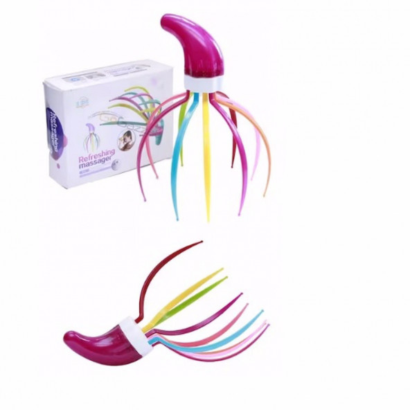 Yeni Nesil 9 Dişli Kafa Masaj Teli Renkli Rahatlatıcı Esnek Masaj Aleti - 3
