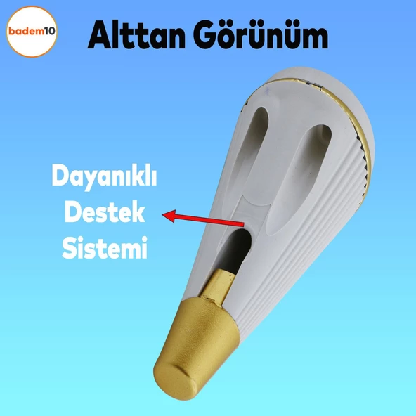 Iron Lüks Mobilya Kanepe Sehpa Tv Ünitesi Çekyat Koltuk Ayağı 15 Cm Krem Gold Baza Ayakları - 3