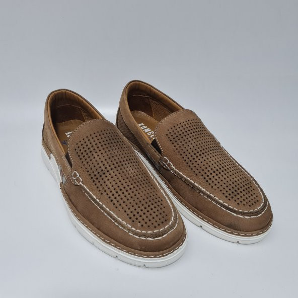 Komcero Dr.Jells Bağsız Lazer Delik Baskılı Hakiki Deri Casual-Loafer Günlük Ayakkabı Y0231-E197 - 1