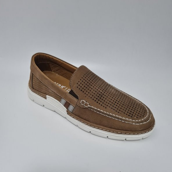 Komcero Dr.Jells Bağsız Lazer Delik Baskılı Hakiki Deri Casual-Loafer Günlük Ayakkabı Y0231-E197 - 2