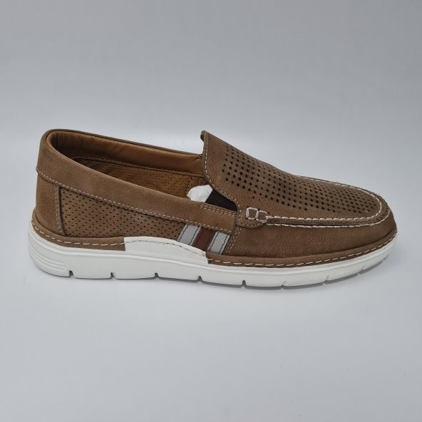 Komcero Dr.Jells Bağsız Lazer Delik Baskılı Hakiki Deri Casual-Loafer Günlük Ayakkabı Y0231-E197 - 3