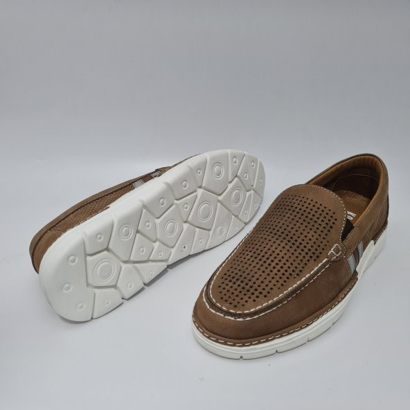 Komcero Dr.Jells Bağsız Lazer Delik Baskılı Hakiki Deri Casual-Loafer Günlük Ayakkabı Y0231-E197 - 4