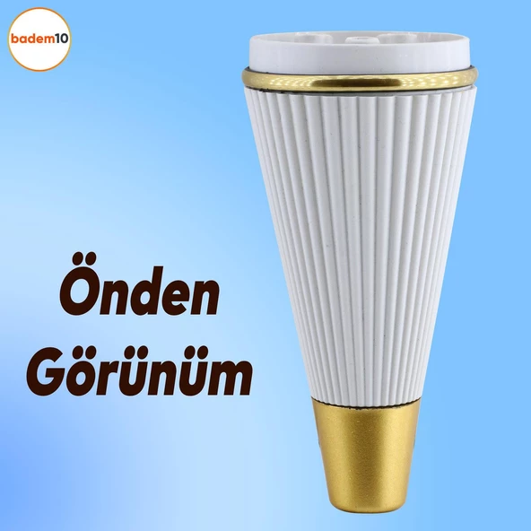 Iron Lüks Mobilya Kanepe Sehpa Tv Ünitesi Çekyat Koltuk Ayağı 15 Cm Krem Gold Baza Ayakları - 6