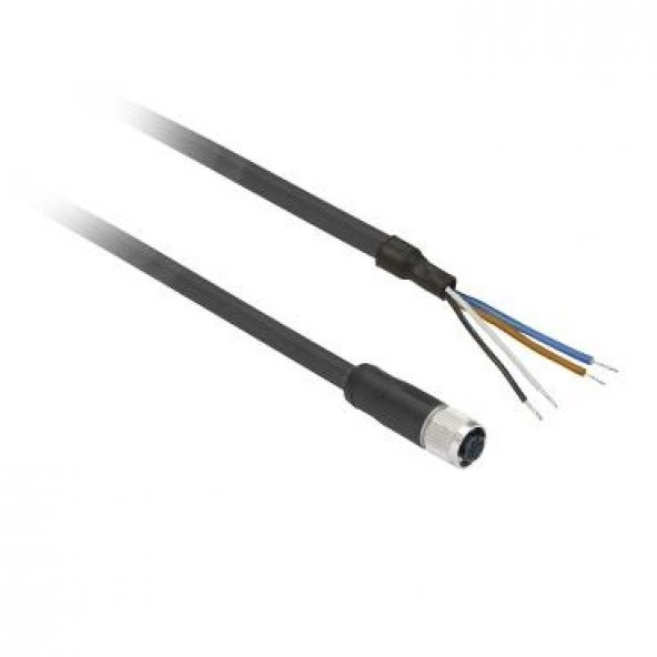 SCHNEİDER XZCPV1141L2 hazır kablolu konnektörler XZ - düz dişi - M12 - 4 pim - kablo PVC 2m