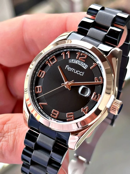 Ferrucci Takvimli Erkek Kol Saati 3 ATM Su Geçirmezlik - Resim 3