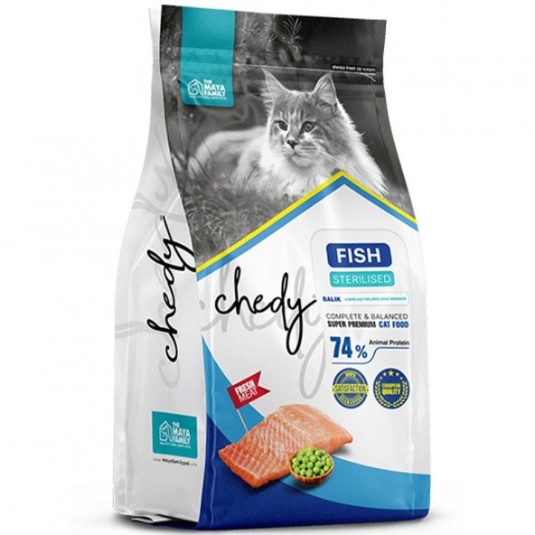 Chedy Super Premium Kısırlaştırılmış Balıklı Yetişkin Kedi Maması 5 kg