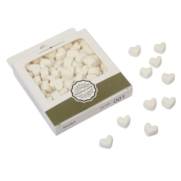 Mühür Mumu Eritme Kalp Boncuk Paket Model No:1 BEYAZ ürün görseli