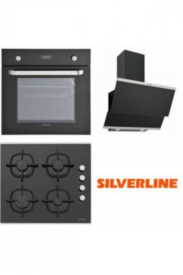 Silverline Siyah Cam Ankastre Set BO6024B01- CS5343B01-3420 Classy