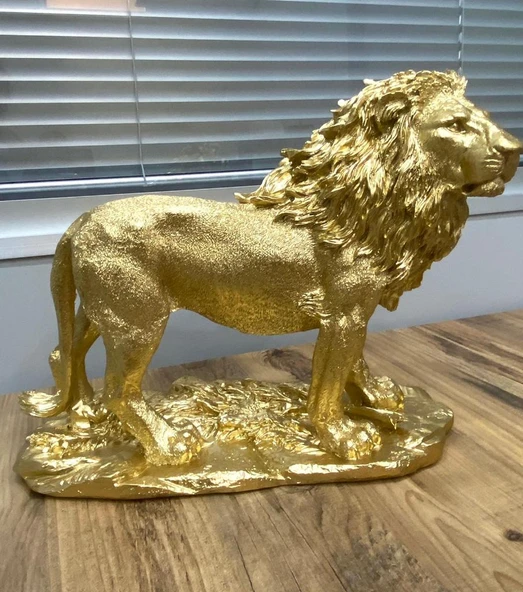 Aslan Figürü Biblo Gold Renkli - 2