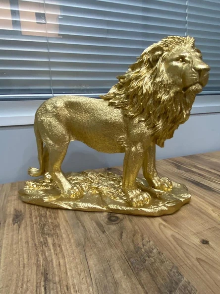 Aslan Figürü Biblo Gold Renkli - 4
