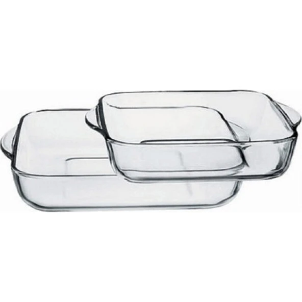 Paşabahçe Clasıc Borcam Kare Tepsi Seti 2Li 159028