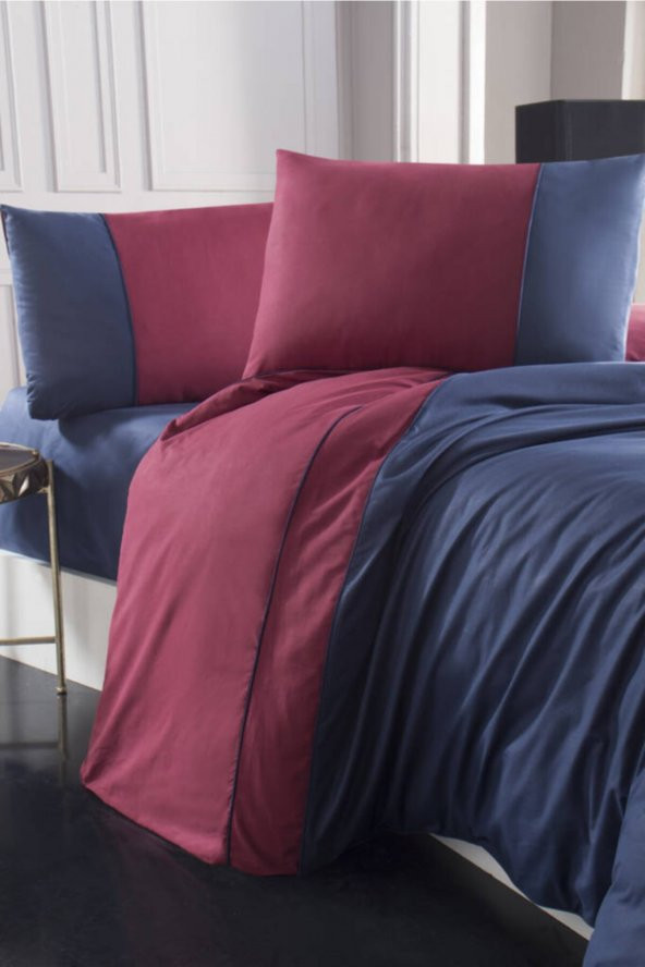 Lacivert Bordo Çift Renk Nevresim Takımı - 2