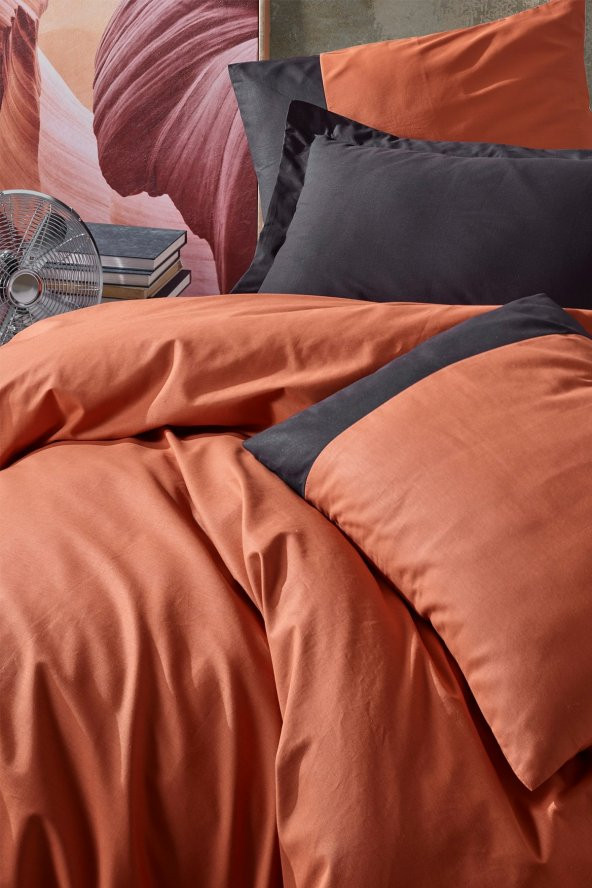 Plain Çift Kişilik Nevresim Takımı Kremit - Siyah - 2