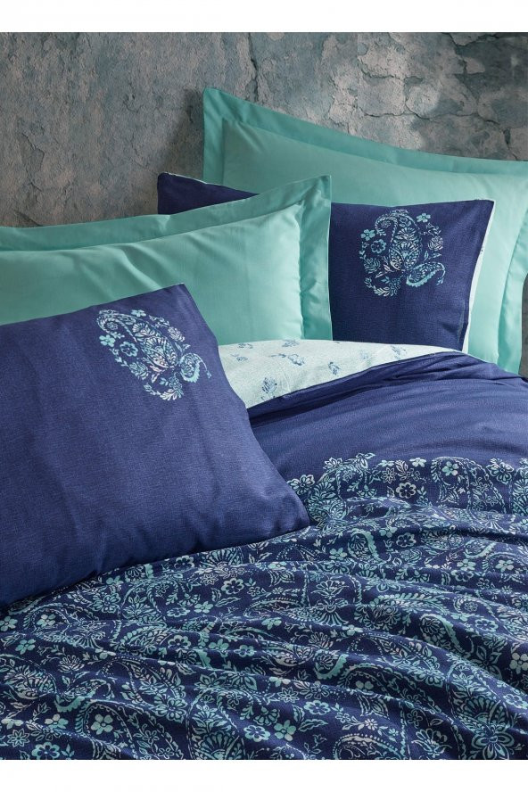 Masculine Çift Kişilik Nevresim Takımı Cadee Mint - Resim 2