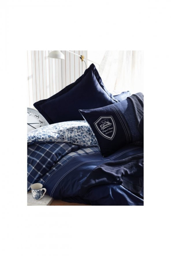 Lacivert Masculine Ranforce Çift Kişilik Nevresim Takımı - 2