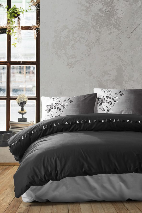 Candy Çift Kişilik Nevresim Takımı Daren Siyah ürün görseli