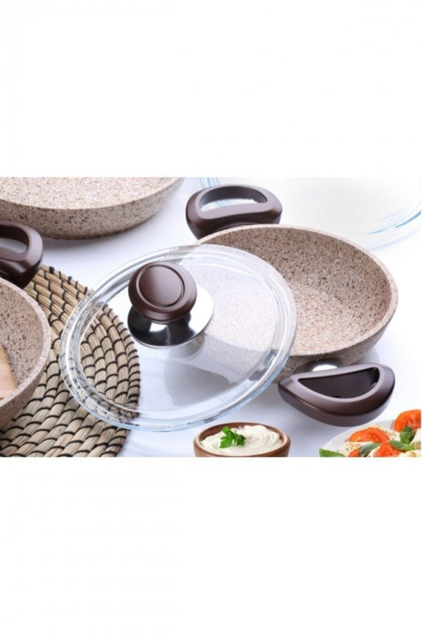 Falez  Creamy Granit 6 Parça Sahan Seti Krem - 3