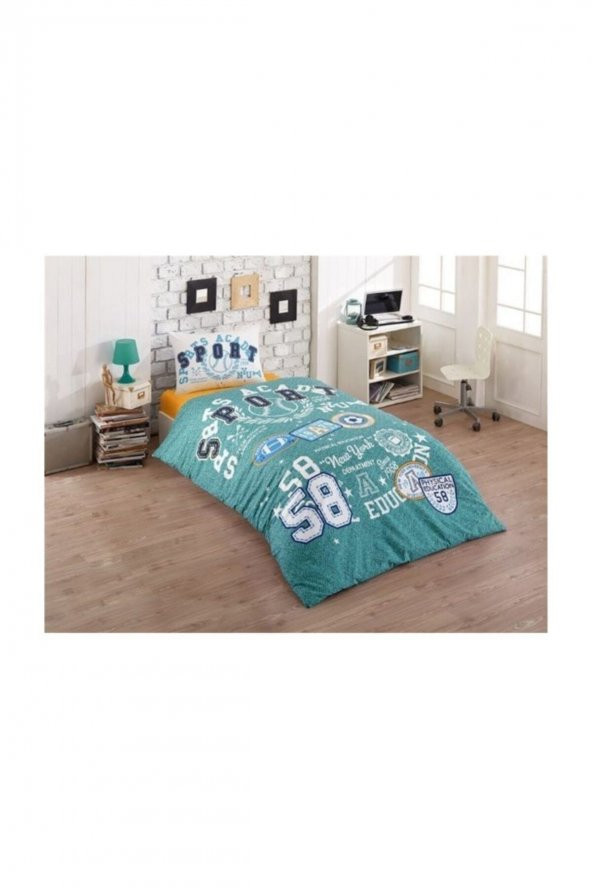 Taç Kristal Tek Kişilik Nevresim Takımı Sporty Mint ürün görseli