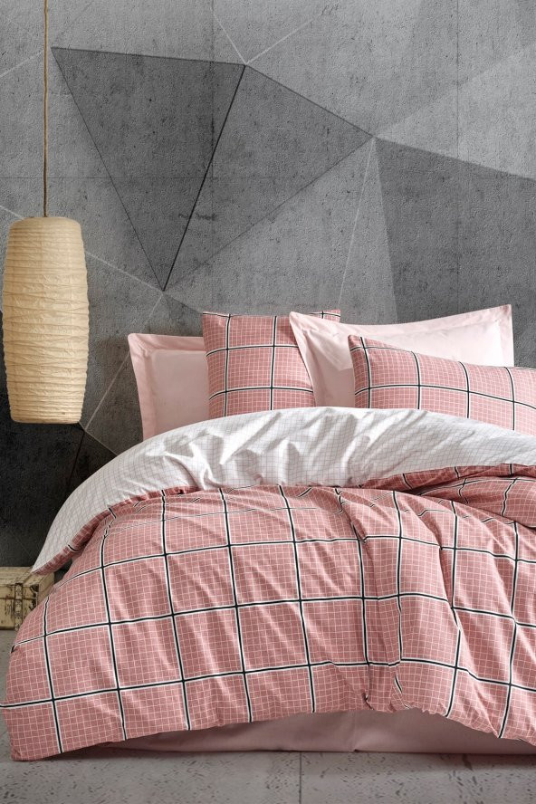 Minimal Tek Kişilik Nevresim Takımı Ronny Pembe