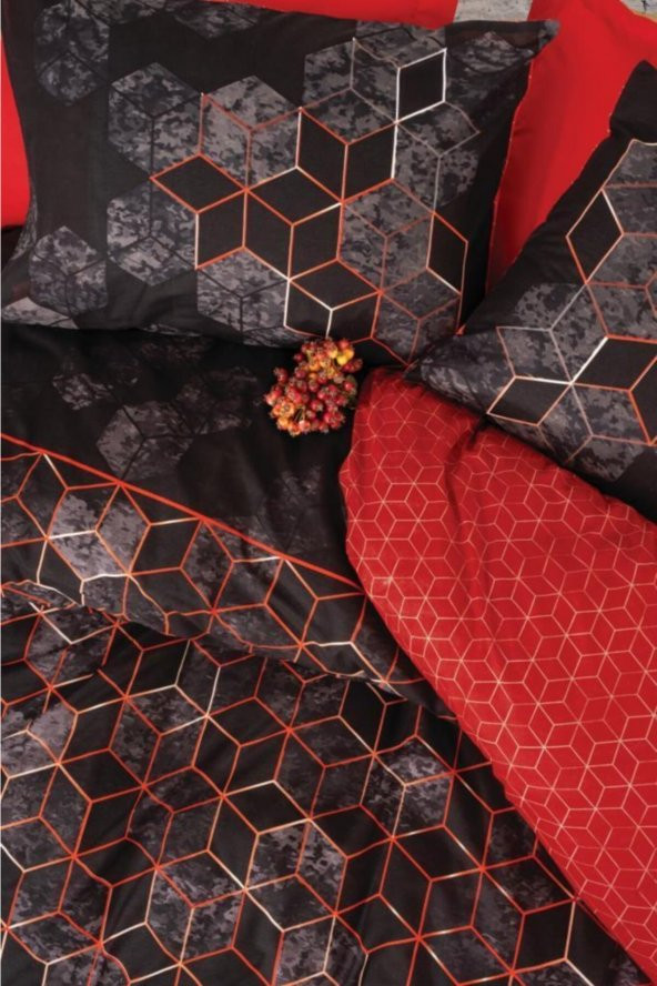 Dark Tek Kişilik Nevresim Takımı Cubo Kiremit - 2