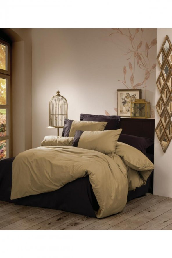 Plain Tek Kişilik Nevresim Takımı Yeşil Siyah