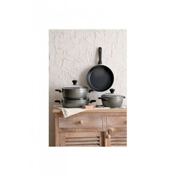 Pierre Cardin Diamond Gri 7 Parça Tencere Seti