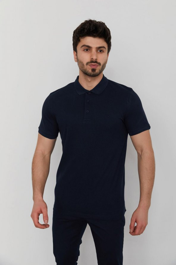 Cazador 22YCEEO04613 Erkek Lacivert Polo Yaka  T-shırt