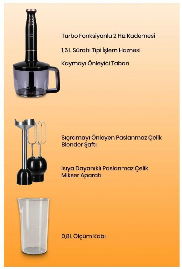 Goldmaster GM-7293 1500 W Nutrimax Blender Seti - 7