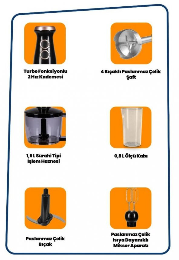 Goldmaster GM-7293 1500 W Nutrimax Blender Seti - 8