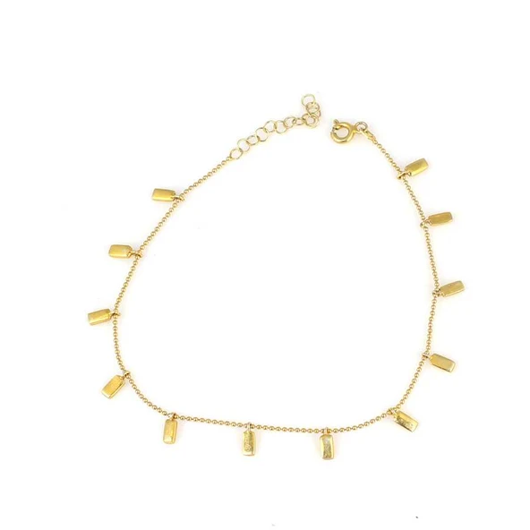 925 Ayar Gümüş 12'Li Plakalı Toplu Zincirli Bileklik ürün görseli 1