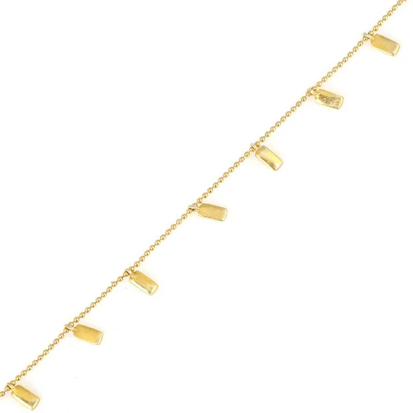 925 Ayar Gümüş 12'Li Plakalı Toplu Zincirli Bileklik - Resim 3