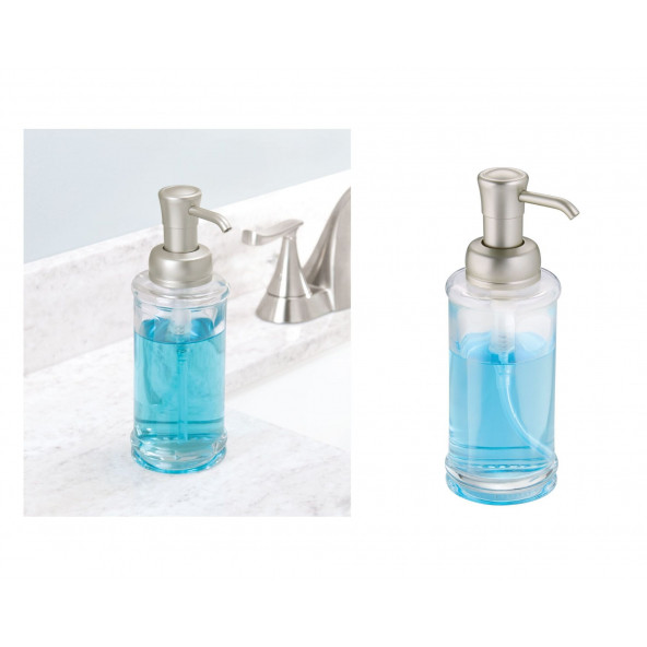 70425ES SIVI SABUNLUK CAM KROM POMPALI ŞEFFAF 7X7X20CM 325ML - 3