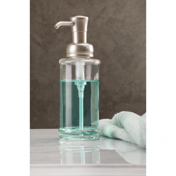 70425ES SIVI SABUNLUK CAM KROM POMPALI ŞEFFAF 7X7X20CM 325ML - 4